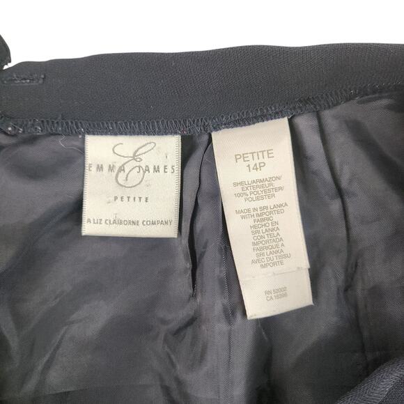 Navy Blue Skirt Womens 14P Petite XL Long Straight Business Vent Extension - Picture 13 of 13